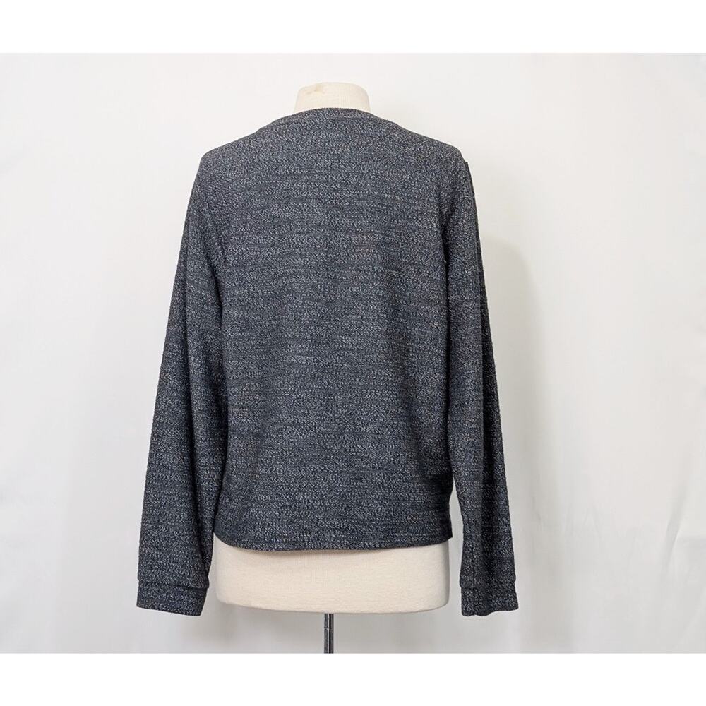 Marine Layer Sweatshirt Black Chill Texture Long Sleeve Top Women's Size L - Picture 4 of 7